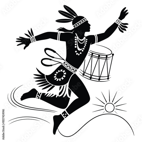 Tribal Dancer with Drum