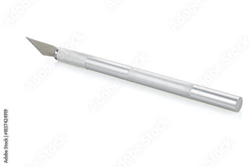 Wallpaper Mural Aluminum stationery knife isolated on white background. Close-up Torontodigital.ca