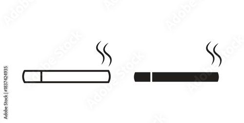 Cigarette icons pack. icon for web design isolated on white background
