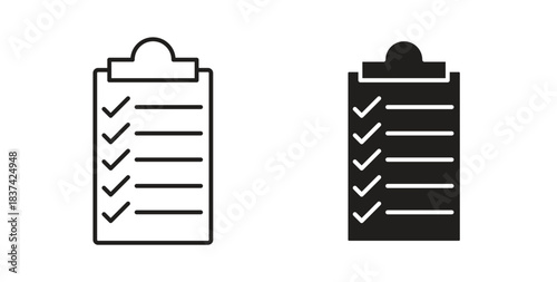 Clipboard check icons pack. icon for web design isolated on white background