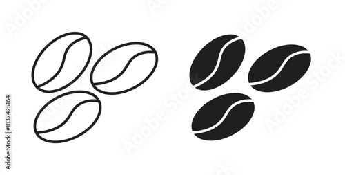 Coffee Bean icons pack. icon for web design isolated on white background