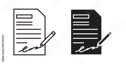 Contract icons pack. icon for web design isolated on white background