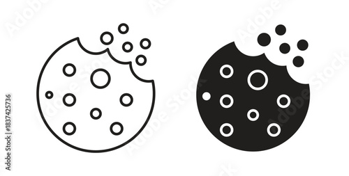 Cookie icons pack. icon for web design isolated on white background