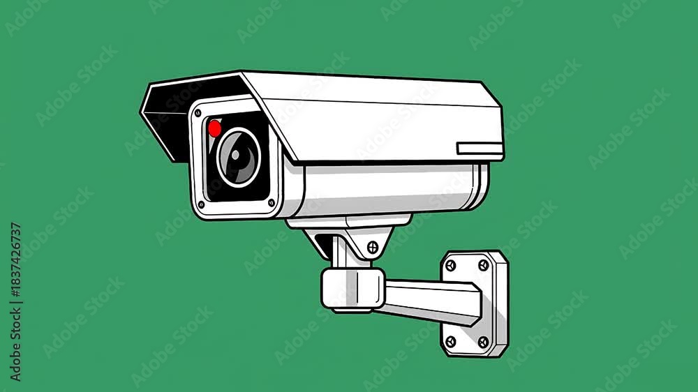CCTV Camera moving animation in green screen - 2d Animated video Stock ...