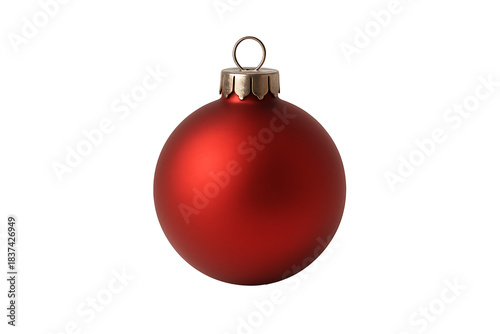 Classic Red And Gold Christmas Ornament Sphere Isolated For Festive Posters, Banners And Web Templates