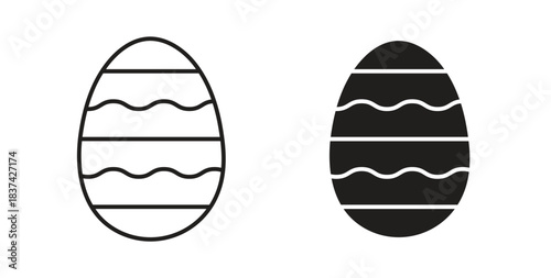 Easter egg icons pack. icon for web design isolated on white background