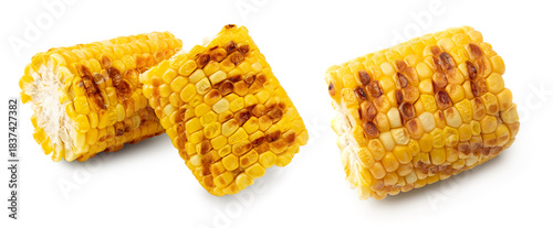 grilled corn isolated on white background. clipping path