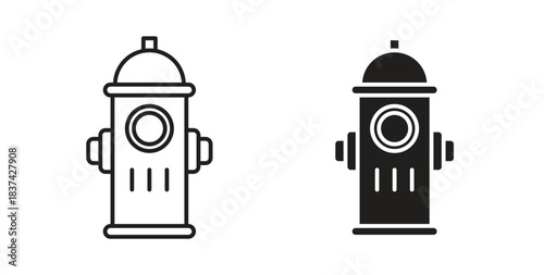 Fire hydrant icons pack. icon for web design isolated on white background