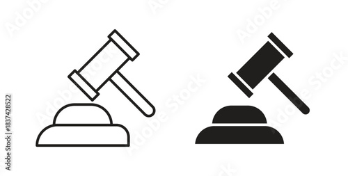 Gavel icons pack. icon for web design isolated on white background
