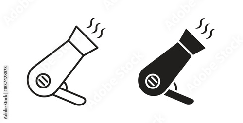 Hair dryer icons pack. icon for web design isolated on white background