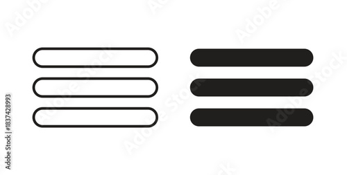 Hamburger menu icons pack. icon for web design isolated on white background