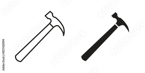 Hammer icons pack. icon for web design isolated on white background