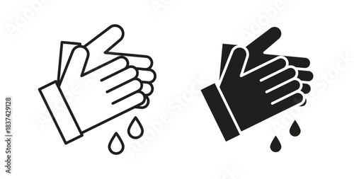 Handwashing icons pack. icon for web design isolated on white background
