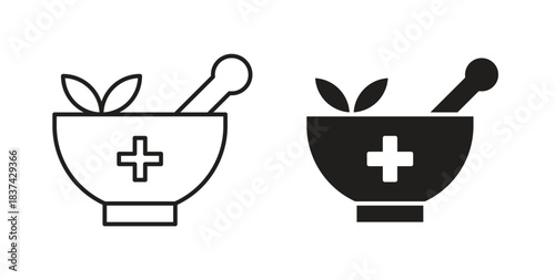 Herbal medicine icons pack. icon for web design isolated on white background