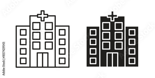 Hospital icons pack. icon for web design isolated on white background