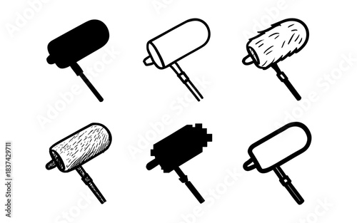 Microphone windscreen set in various artistic styles and textures