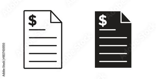 Invoice icons pack. icon for web design isolated on white background