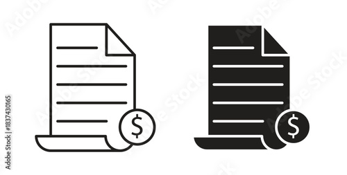 Invoice payment icons pack. icon for web design isolated on white background