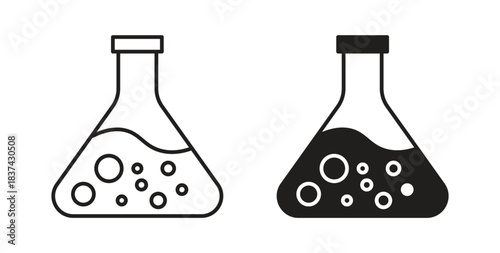 Lab flask icons pack. icon for web design isolated on white background