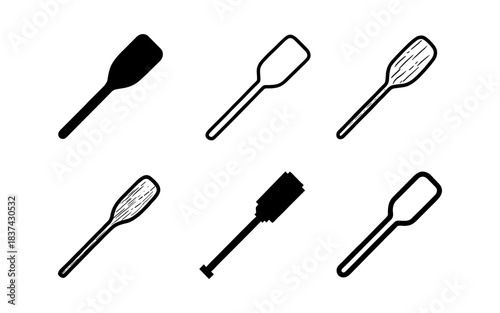 Set of paddle designs in minimalist black and white style