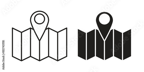 Map icons pack. icon for web design isolated on white background