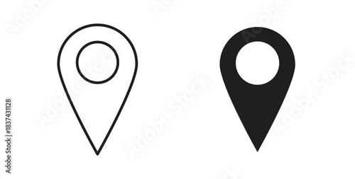 Map marker icons pack. icon for web design isolated on white background