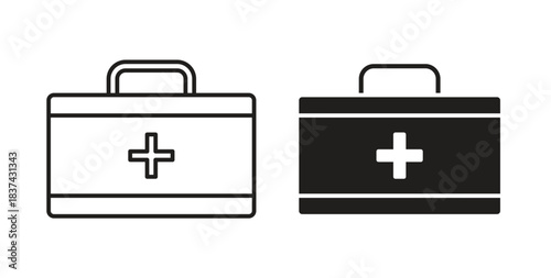 Medical kit icons pack. icon for web design isolated on white background