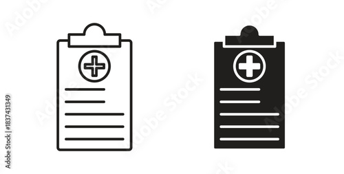 Medical report icons pack. icon for web design isolated on white background
