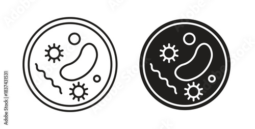 Microorganism icons pack. icon for web design isolated on white background