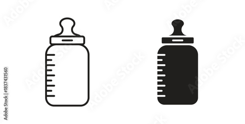 Milk bottle icons pack. icon for web design isolated on white background