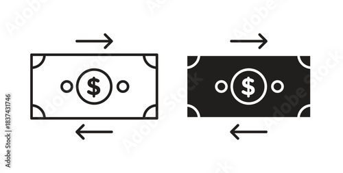 Money transfer icons pack. icon for web design isolated on white background