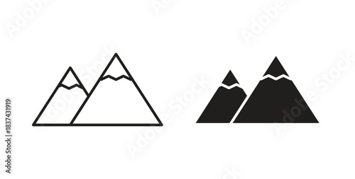 Mountain icons pack. icon for web design isolated on white background