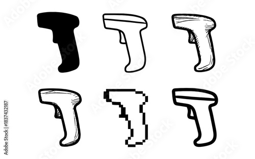 Barcode scanner handles in various art styles