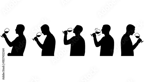 Wine Taster Silhouette Vector Art