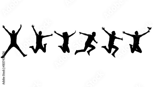 Happy Jumping Person Silhouette