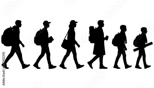 Student With Backpack Silhouette