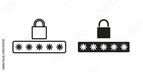 Password icons pack. icon for web design isolated on white background