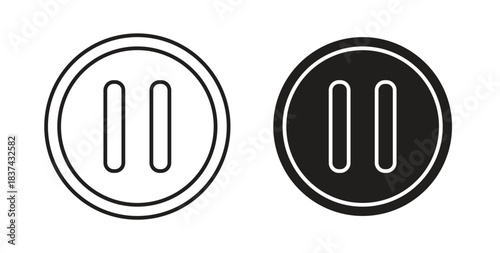 Pause button icons pack. icon for web design isolated on white background