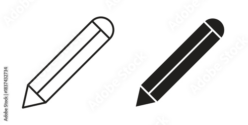 Pencil icons pack. icon for web design isolated on white background