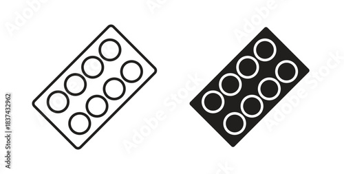 Pill blisters collection Silhouette flat icon design element.icons pack. icon for web design isolated on white background