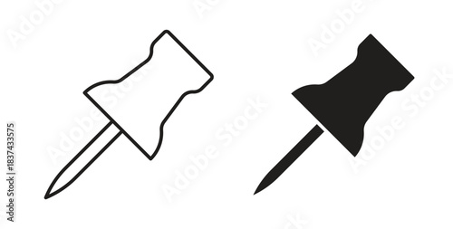 Push pin icons pack. icon for web design isolated on white background