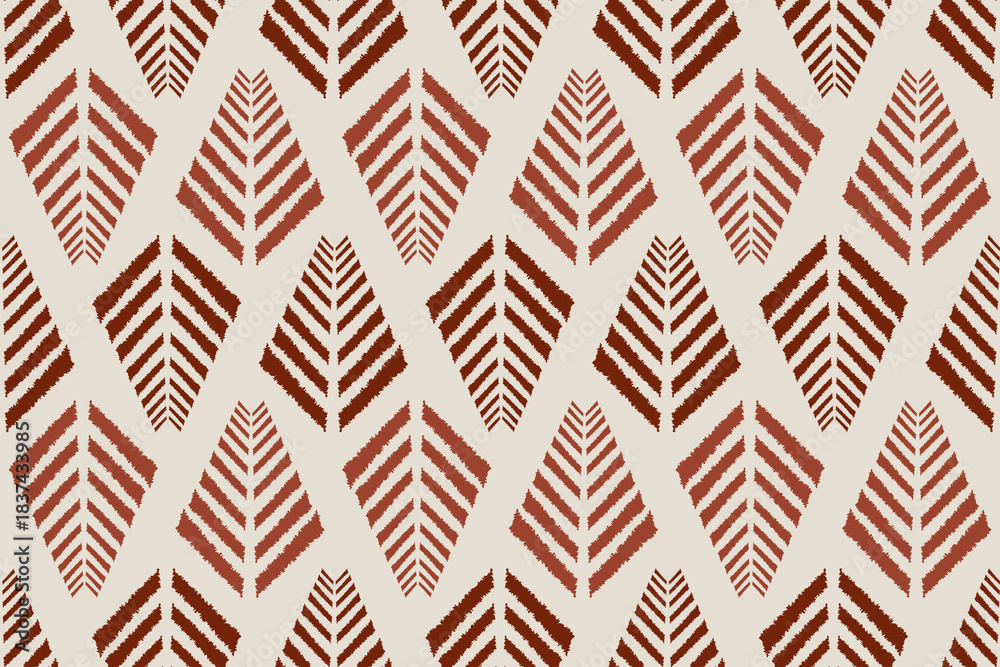 Fototapeta premium Ikat ethnic traditional orientation design ikat style. Block print pattern. Geometric seamless pattern ikat print for cloth, textile, background, and shirt design. Fabric background. vintage, motif.