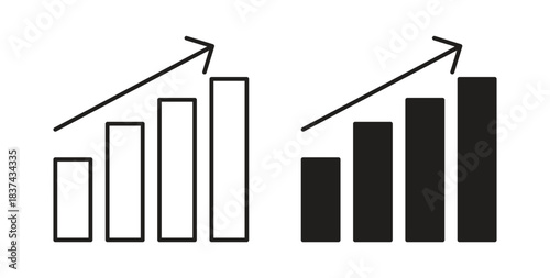 Sales growth icons pack. icon for web design isolated on white background