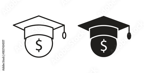 Scholarship icons pack. icon for web design isolated on white background