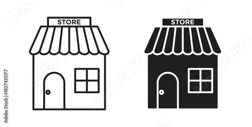 Store icons pack. icon for web design isolated on white background