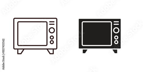 Television icons pack. icon for web design isolated on white background
