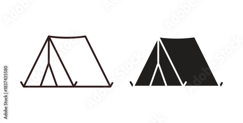 Tent icons pack. icon for web design isolated on white background