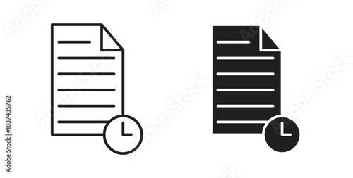 Timesheet icons pack. icon for web design isolated on white background