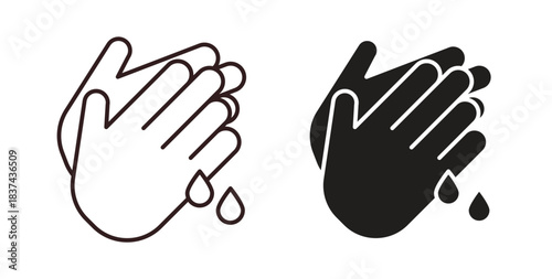 Wash hands icons pack. icon for web design isolated on white background