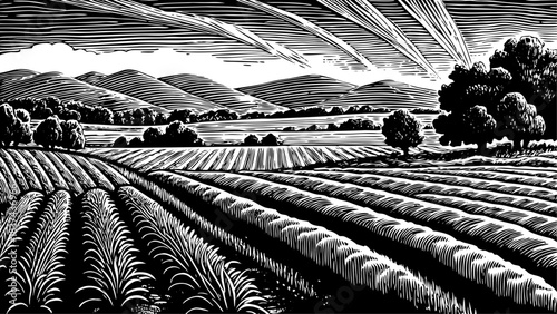 Very beautiful irrigated fields stretch across open rural Montana terrain, glistening under bright daylight. A peaceful agricultural landscape showcasing productive farmland, flowing water, and the